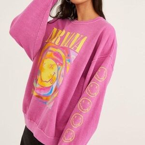 Nirvana Pink Spiral Crewneck